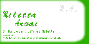 miletta arvai business card